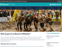 Tablet Screenshot of events.whistler.com